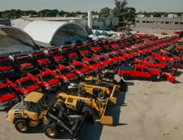 Fleet of snow removal and ice control equipment.